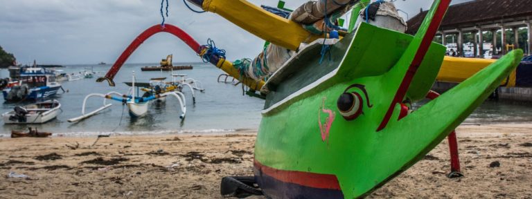 Padangbai beach with Boat