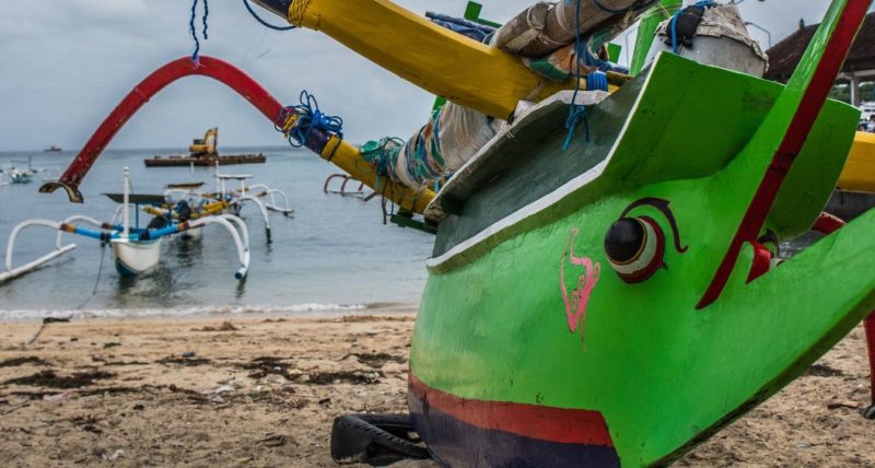 Padangbai beach with Boat