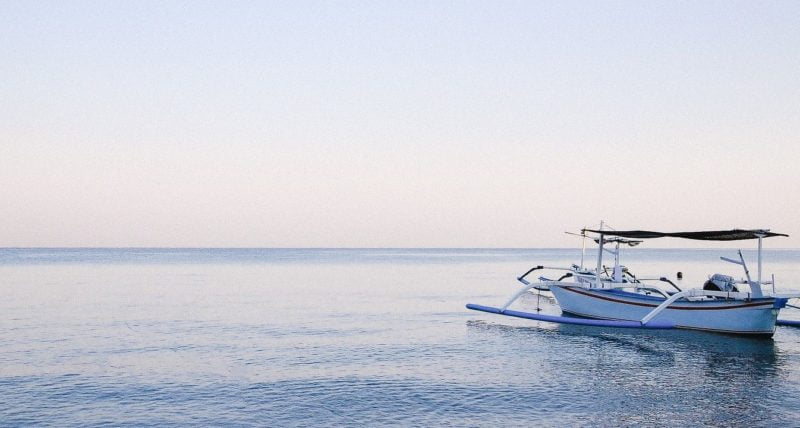 small boat on the sea