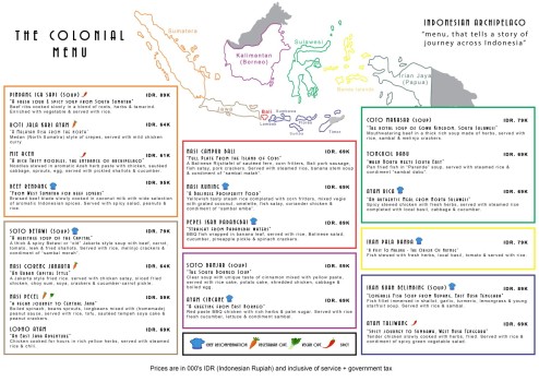 Colonial Restaurant Indonesia Menu